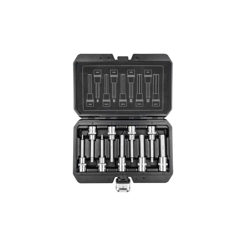 Cheie-set; imbus,tubulară; Fixare: 1/2"; 100mm; 9buc. Cheie-set; imbus,tubulară; Fixare: 1/2"; 100mm; 9buc.