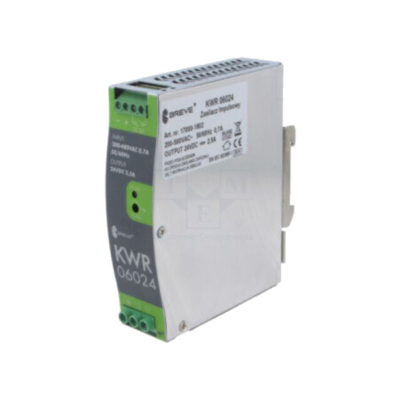 Alimentator: pulsatoriu; 60W; pentru şină DIN; OUT: 1; KWR