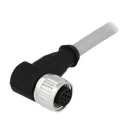 Conector: M12; mufă; mamă; PIN: 12; în unghi 90°; cabluri; 5m