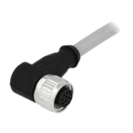 Conector: M12; mufă; mamă; PIN: 12; în unghi 90°; cabluri; 5m