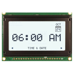 Afişaj: LCD; grafic; 128x64; FSTN Positive; albă; 75x52,7x8,9mm