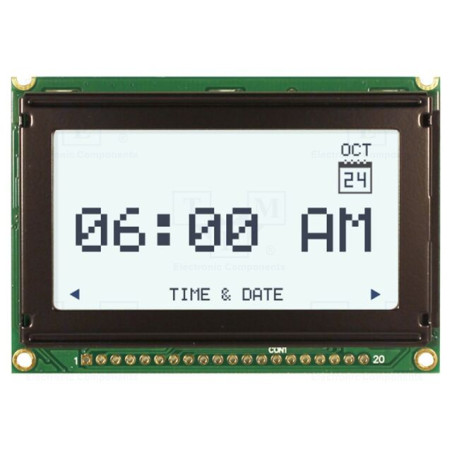 Afişaj: LCD; grafic; 128x64; FSTN Positive; albă; 75x52,7x8,9mm