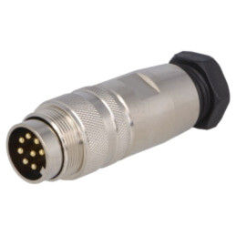 Conector: M16; mufă; tată; PIN: 8; 5A; 60V; lipire; pe cablu; drept