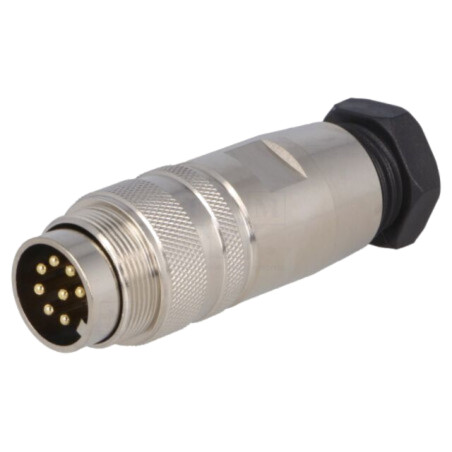 Conector: M16; mufă; tată; PIN: 8; 5A; 60V; lipire; pe cablu; drept