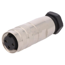 Conector: M16; mufă; mamă; PIN: 3; 7A; 250V; lipire; pe cablu; drept