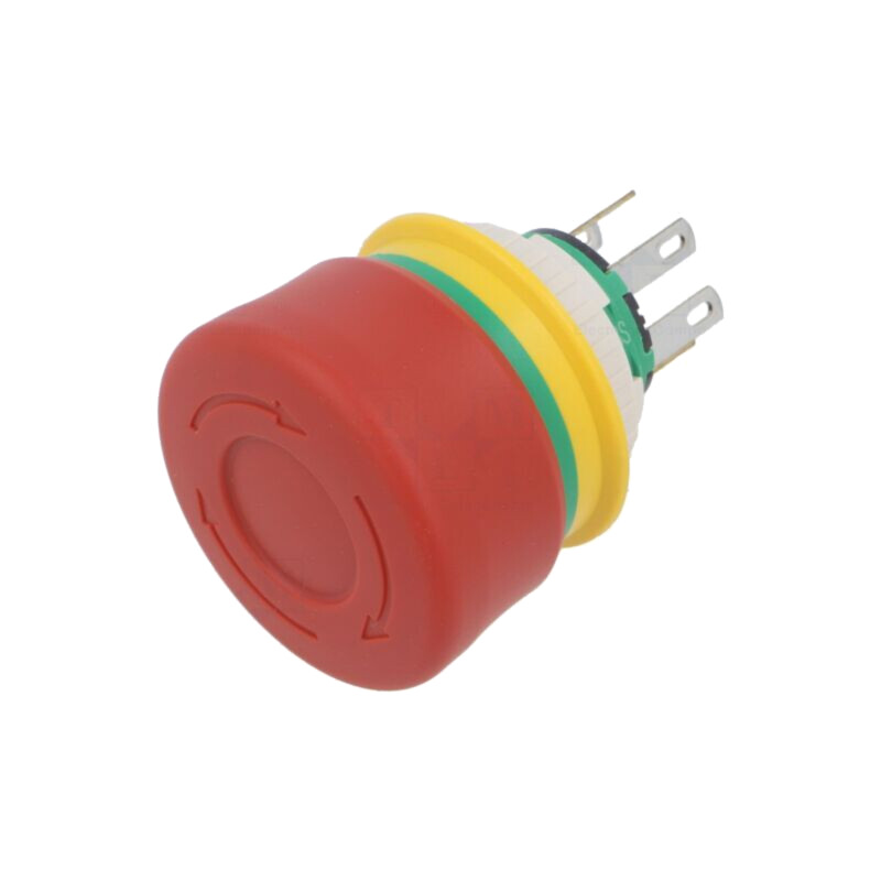 Comutator: de siguranţă; 16mm; Poz.i stab: 2; NC + NO; roşie; IP65