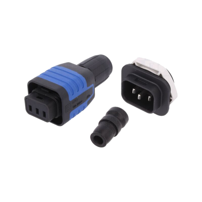 Conector: alimentare AC; lipire,terminal cu şurub; tată + mamă Conector: alimentare AC; lipire,terminal cu şurub; tată + mamă