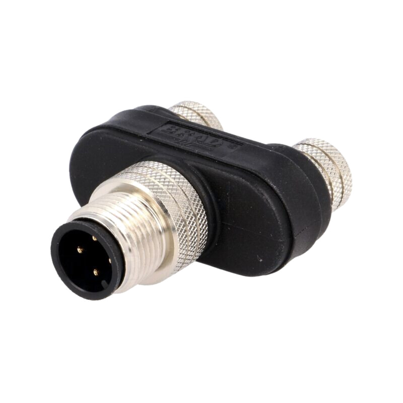 Adaptor; M12 tată,M8 mamă x2; cod A-DeviceNet / CANopen; IP68; Y Adaptor; M12 tată,M8 mamă x2; cod A-DeviceNet / CANopen; IP68; Y
