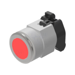 Comutator: acţionat prin apăsare; 30mm; Poz.i stab: 2; roşie; IP65