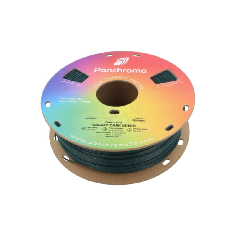 Filament: PLA; 1,75mm; galaxy dark green; 190÷230°C; 1kg Filament: PLA; 1,75mm; galaxy dark green; 190÷230°C; 1kg