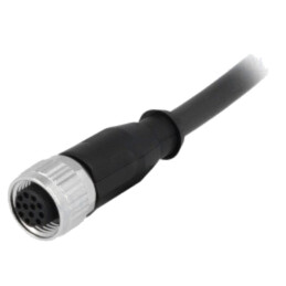 Conector: M12; mufă; mamă; PIN: 12; drept; cabluri; 1m
