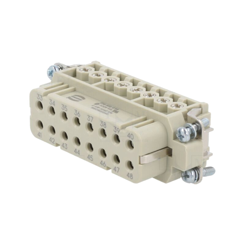 Conector: HDC; mamă; 16A; 250V; Han® A; PIN: 16; 16+PE; UL94V-0; 1mΩ Conector: HDC; mamă; 16A; 250V; Han® A; PIN: 16; 16+PE; UL94V-0; 1mΩ