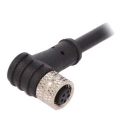 Conector: M8; mamă; PIN: 5; 1,5A; 30V; IP67; în unghi; mufă; 1m