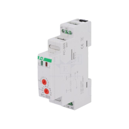 Timer; 0,1÷1min; NO / NC; 10A; 24VDC; pentru şină DIN; -25÷50°C