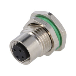 Conector: M12; soclu; PIN: 4; mamă; 250V; IP67; THT; cod D-Ethernet