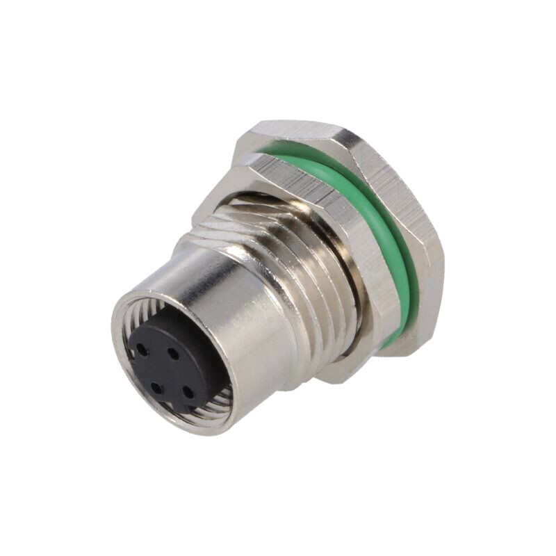Conector: M12; soclu; PIN: 4; mamă; 250V; IP67; THT; cod D-Ethernet