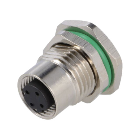 Conector: M12; soclu; PIN: 4; mamă; 250V; IP67; THT; cod D-Ethernet