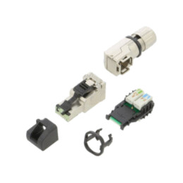 Conector: RJ45; mufă; PIN: 8; Cat: 6a; ecranat; aurit; 8p8c,T568B
