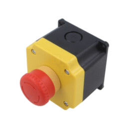 Casetă de comandă; 22mm; YW; Nr.butoane: 1; cap ciupercă; IP65