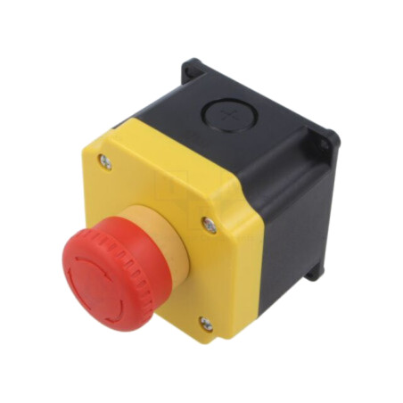 Casetă de comandă; 22mm; YW; Nr.butoane: 1; cap ciupercă; IP65