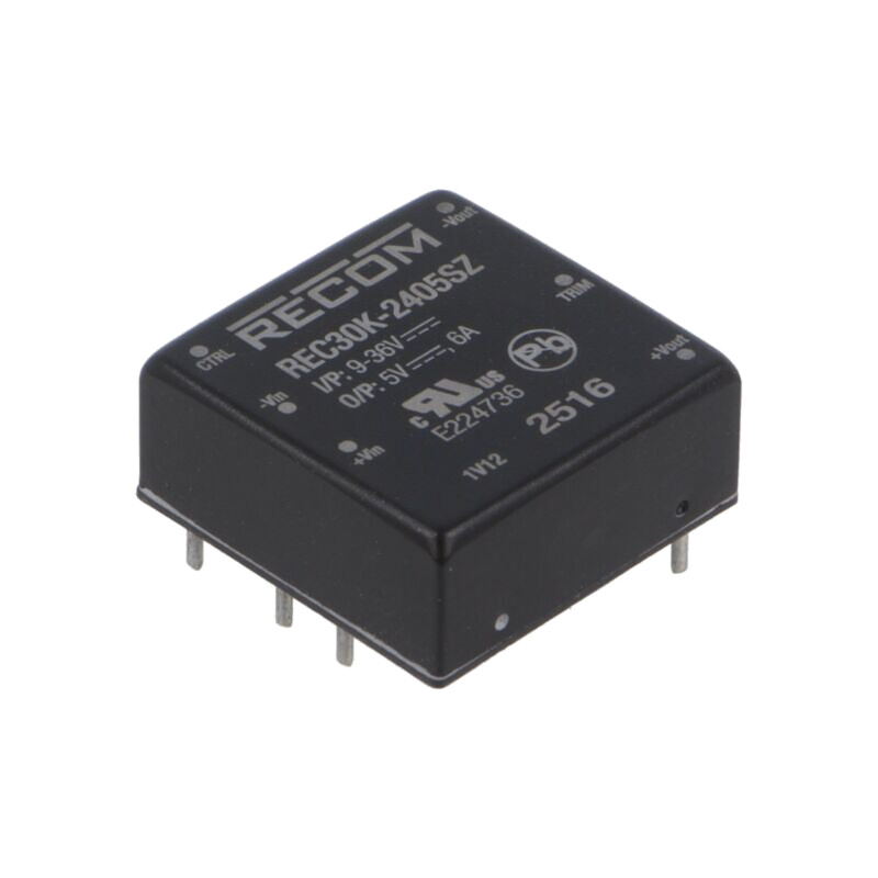 Convertor: DC/DC; 30W; Uintr: 9÷36VDC; Uieş: 5VDC; Iieş: 6A; 1"x1" Convertor: DC/DC; 30W; Uintr: 9÷36VDC; Uieş: 5VDC; Iieş: 6A; 1"x1"