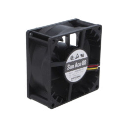 Ventilator: DC; axial; 48VDC; 80x80x38mm; 136,8m3/h; 49dBA; bilă