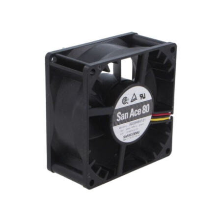 Ventilator: DC; axial; 48VDC; 80x80x38mm; 136,8m3/h; 49dBA; bilă
