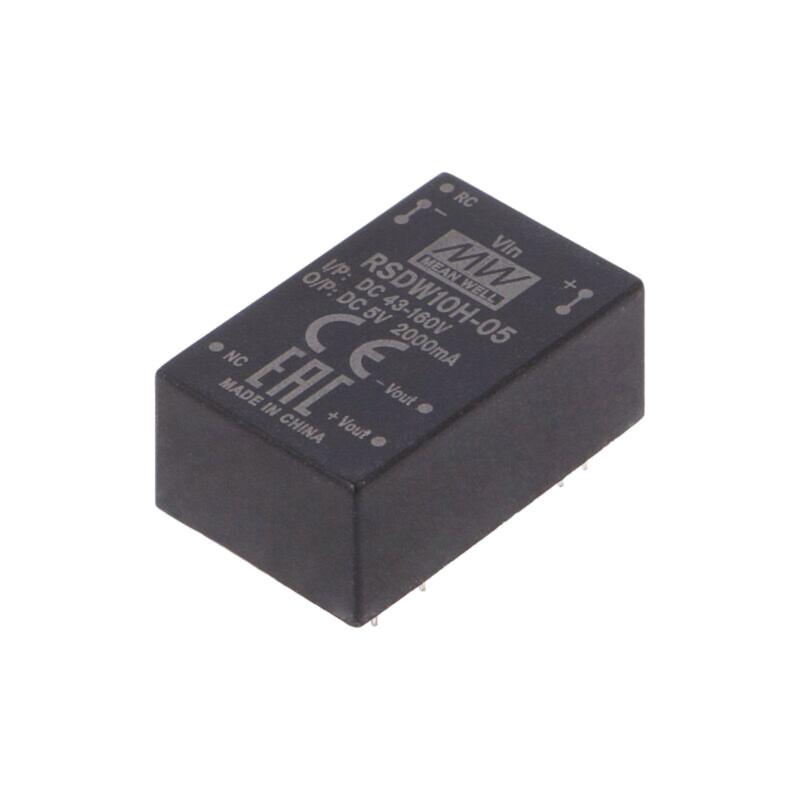 Convertor: DC/DC; 10W; Uintr: 43÷160VDC; Uieş: 5VDC; Iieş: 2000mA Convertor: DC/DC; 10W; Uintr: 43÷160VDC; Uieş: 5VDC; Iieş: 2000mA