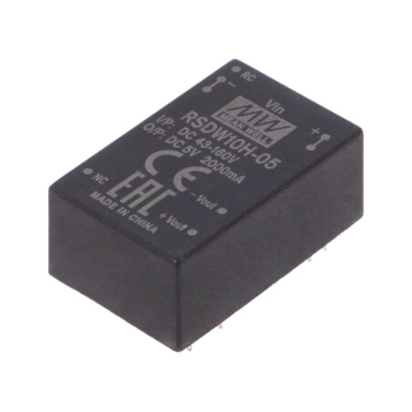 Convertor: DC/DC; 10W; Uintr: 43÷160VDC; Uieş: 5VDC; Iieş: 2000mA