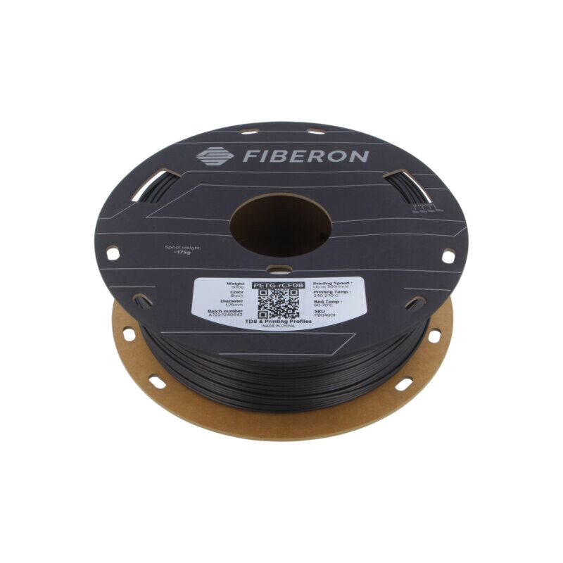 Filament: PETG-rCF; 1,75mm; neagră; 240÷270°C; 500g; Fiberon™