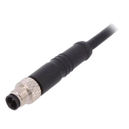 Conector: M5; mufă; tată; cabluri; PIN: 3; 1A; drept; IP67; 60V; 1m