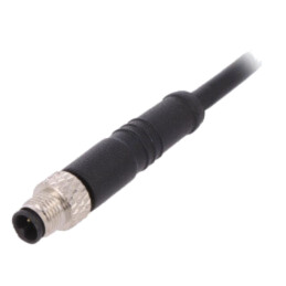 Conector: M5; mufă; tată; cabluri; PIN: 3; 1A; drept; IP67; 60V; 1m
