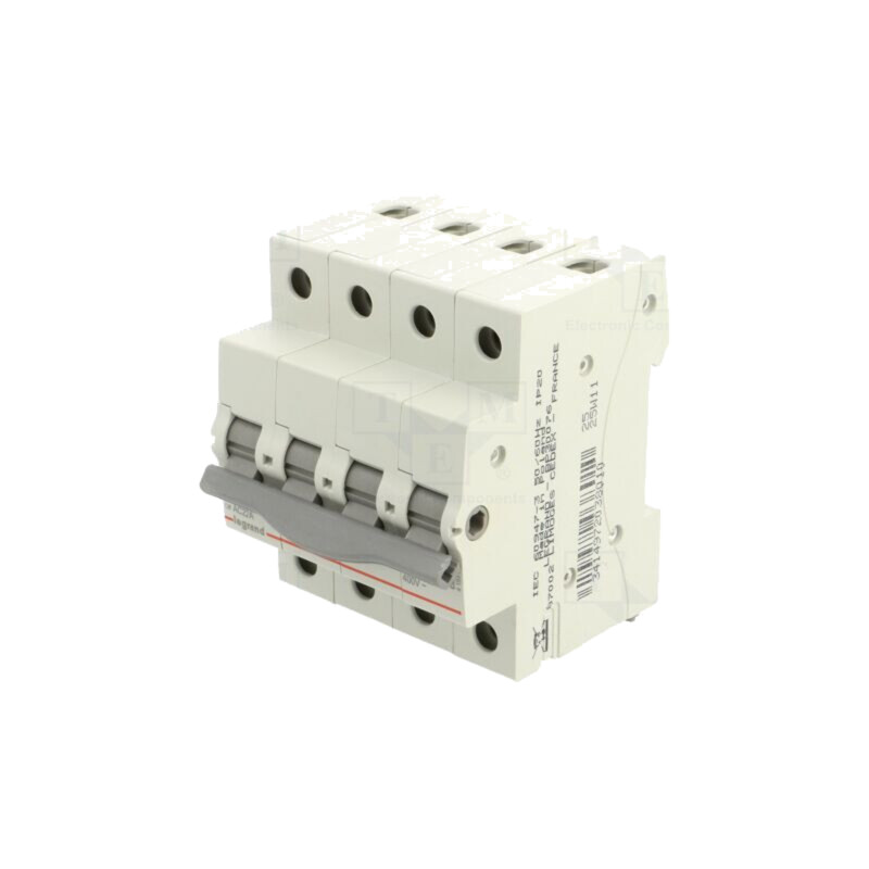 Separator-întrerupător; Poli: 4; pentru şină DIN; 40A; 400VAC