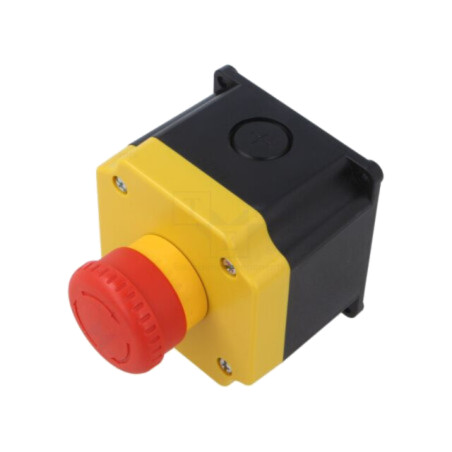 Casetă de comandă; 22mm; YW; Nr.butoane: 1; cap ciupercă; IP65