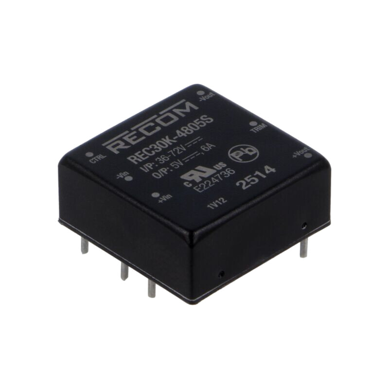 Convertor: DC/DC; 30W; Uintr: 36÷75VDC; Uieş: 5VDC; 1"x1"; REC30K Convertor: DC/DC; 30W; Uintr: 36÷75VDC; Uieş: 5VDC; 1"x1"; REC30K