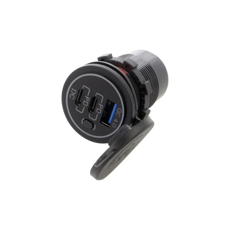 Alimentator USB; USB A soclu,USB C soclu x2; neagră Alimentator USB; USB A soclu,USB C soclu x2; neagră