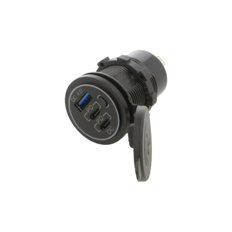 Alimentator USB; USB A soclu,USB C soclu x2; neagră