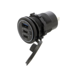 Alimentator USB; USB A soclu,USB C soclu x2; neagră
