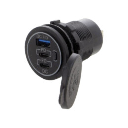 Alimentator USB; USB A soclu,USB C soclu x2; neagră