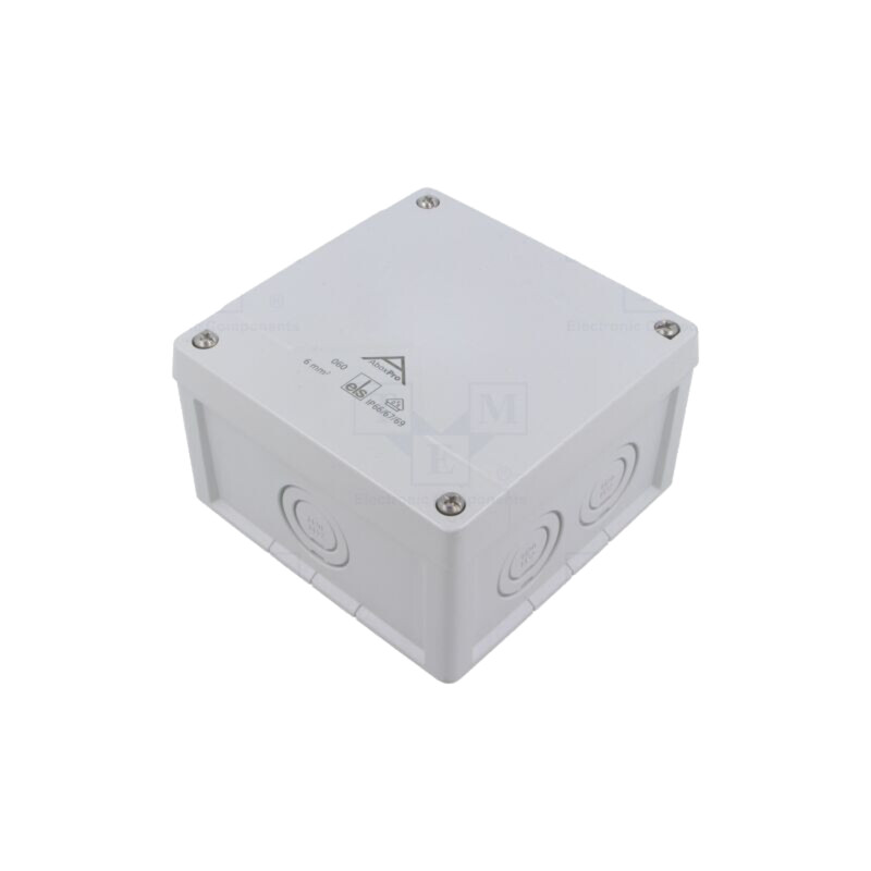 Carcasă: cutie de conexiuni; X: 127mm; Y: 127mm; Z: 75mm; gri; ABOX Carcasă: cutie de conexiuni; X: 127mm; Y: 127mm; Z: 75mm; gri; ABOX
