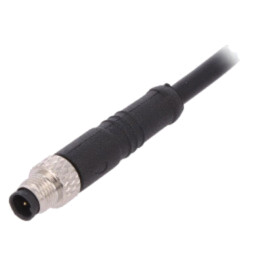 Conector: M5; mufă; tată; cabluri; PIN: 3; 1A; drept; IP67; 60V; 1m