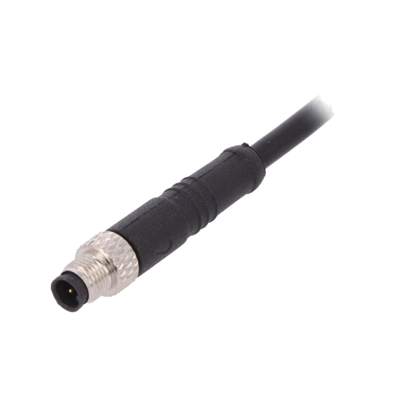 Conector: M5; mufă; tată; cabluri; PIN: 3; 1A; drept; IP67; 60V; 1m Conector: M5; mufă; tată; cabluri; PIN: 3; 1A; drept; IP67; 60V; 1m