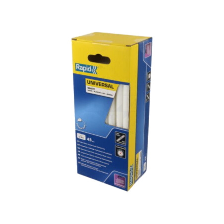 Adeziv termofuzibil; Ø: 12mm; albă; Lung: 190mm; Priză: 30s; 48buc.