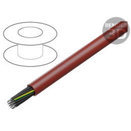 Cablu; SiHF; 20G1,5mm2; Cu; litat; silicon; maro-roşu; -60÷180°C