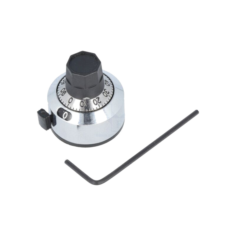 Buton de precizie; cu disc selector cu numărare; Diam.ax: 6mm Buton de precizie; cu disc selector cu numărare; Diam.ax: 6mm