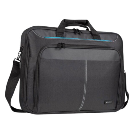 Geantă pentru laptop; neagră; poliester 600D; 17,3"