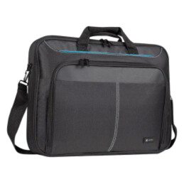 Geantă pentru laptop; neagră; poliester 600D; 17,3"