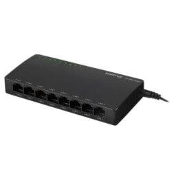 Switch Ethernet; RJ45 soclu x8; PnP,indicator stare: LED