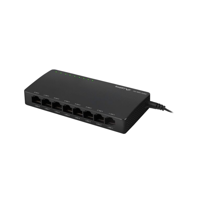 Switch Ethernet; RJ45 soclu x8; PnP,indicator stare: LED