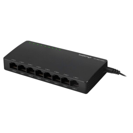 Switch Ethernet; RJ45 soclu x8; PnP,indicator stare: LED